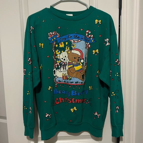 Vintage Holiday Time size Large Christmas Sweater Beary Beary Christmas - Picture 1 of 6